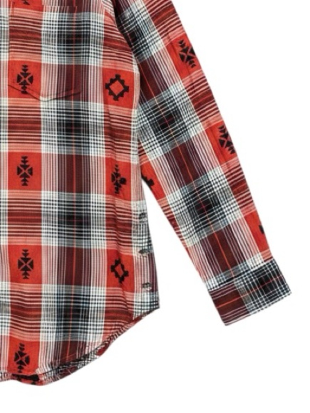 Ariat "Etna" Embroidered Aztec Plaid Flannel Button-Up Shirt Women’s Size Small - Picture 6 of 8